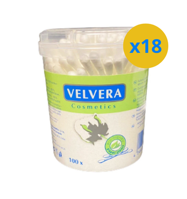 12 x VELVERA COTON-TIGES PAPIER 100PCS EN BOITE