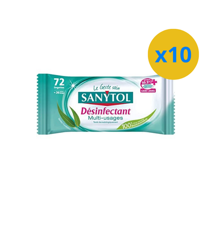 LINGETTES SANYTOL MULTI-USAGE DESINFECTANT X72
