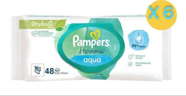 12 x LINGETTES PAMPERS AQUA HARMONIE 48 LINGETTES