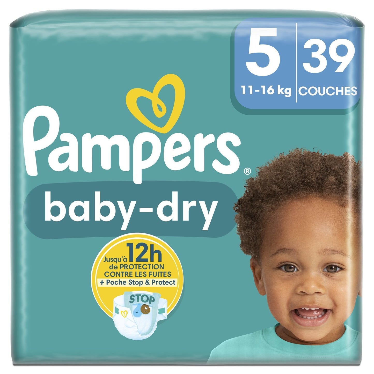 Couches Bébé Taille 5 11-16kg Baby-Dry PAMPERS