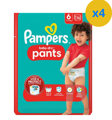 PAMPERS COUCHE BABY-DRY PANTS TAILLE 6 (14-19KG) 20 COUCHES - Blaiche