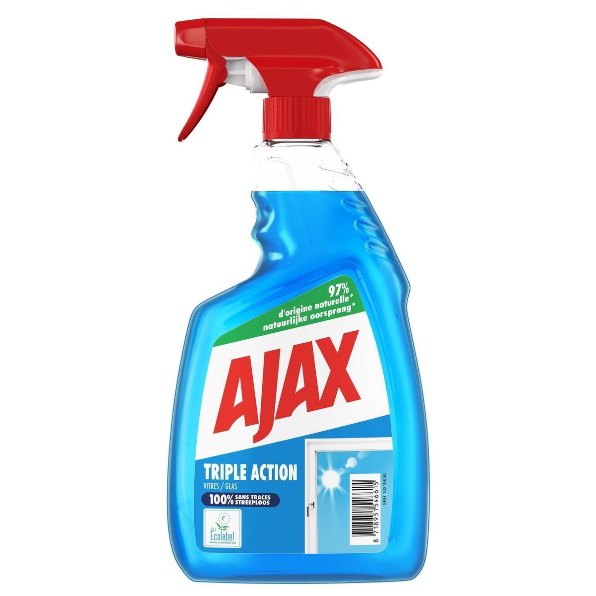 AJAX SPRAY NETTOYANT VITRES ET SURFACES 3 EN 1 TRIPLE ACTION 750ML