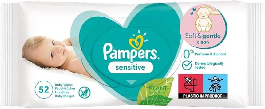 LINGETTES PAMPERS SENSITIVE -52 PIECES