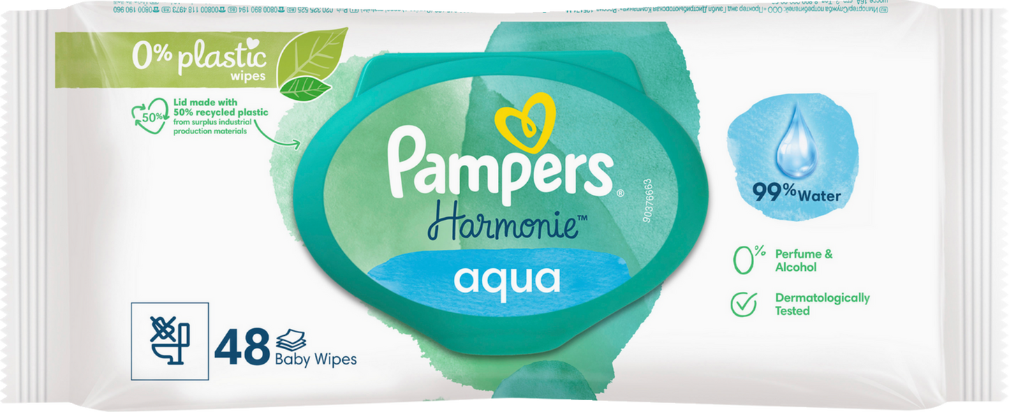LINGETTES PAMPERS AQUA HARMONIE 48 LINGETTES