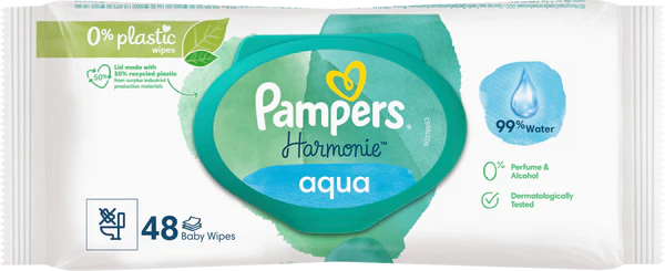 12 x LINGETTES PAMPERS AQUA HARMONIE 48 LINGETTES