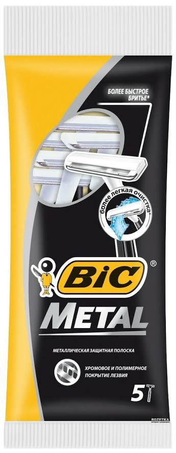 BIC RASOIRS JETABLES METAL POUR HOMMES 1 LAME PAQUET DE 5