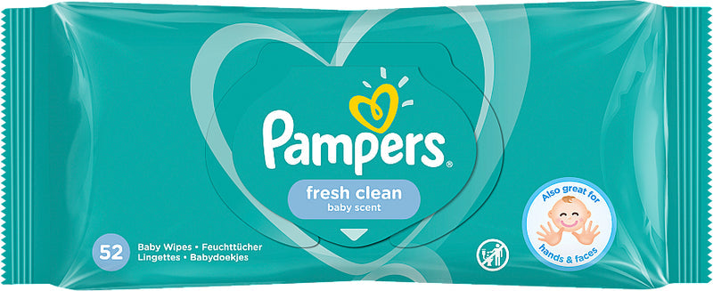LINGETTES PAMPERS FRESH CLEAN 52 LINGETTES х 4