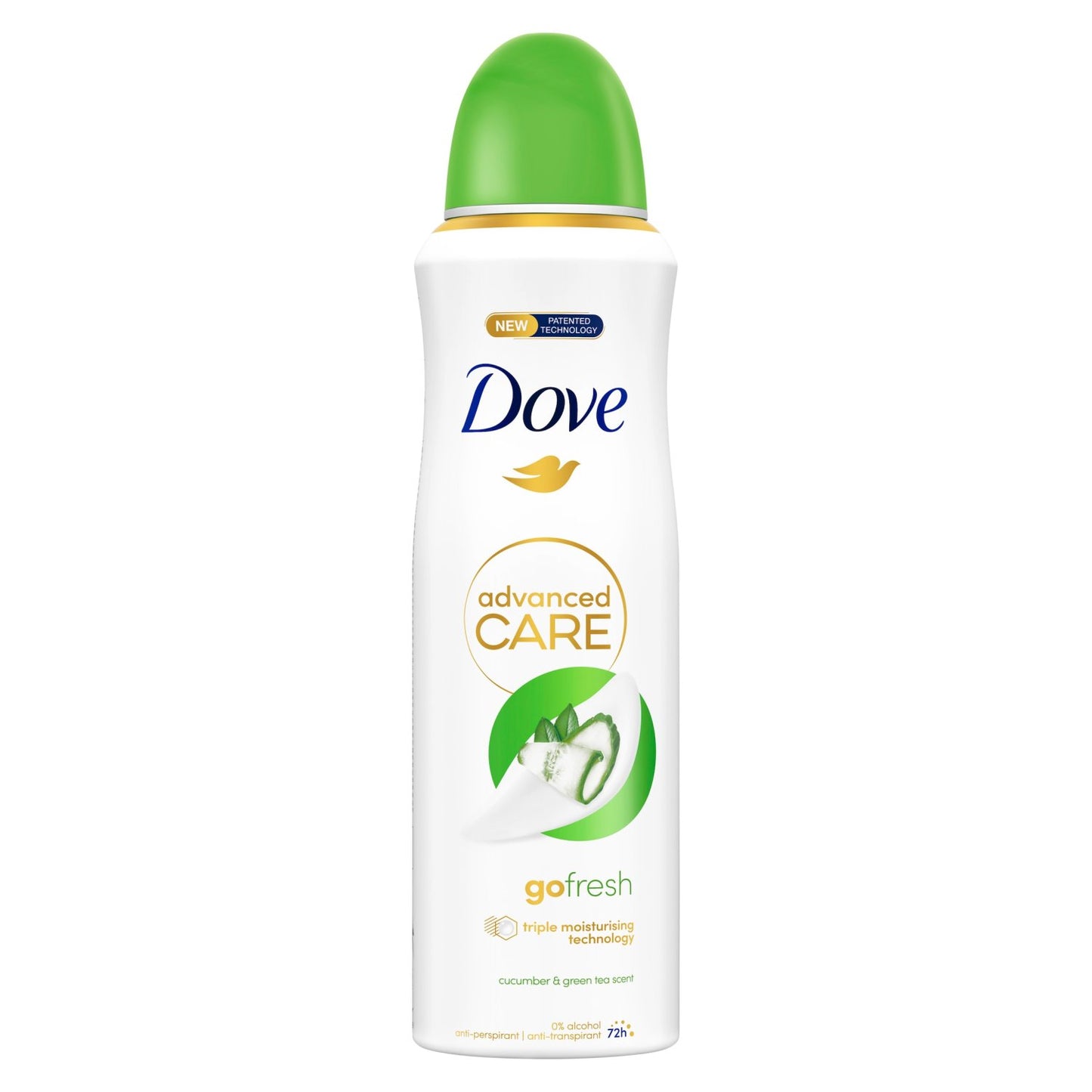 DOVE DEODORANT GO FRESH CONCOMBRE 0 ALC 48H SEMI-COMPRESSÉ 200ML = 250 ML