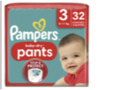 PAMPERS COUCHE BABY-DRY PANTS TAILLE 3 (6-11KG) 32 COUCHES - Blaiche