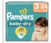 PAMPERS COUCHE BABY-DRY TAILLE 3 (6-10KG) - 24 COUCHES - Blaiche
