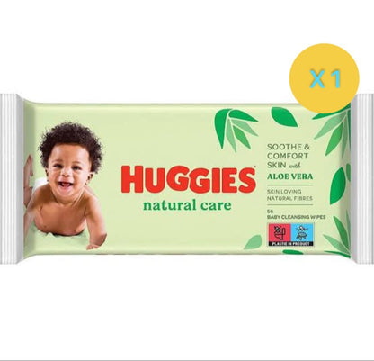 3 х LINGETTE HUGGIES NATURAL CARE (56 LINGETTES)