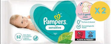 4 х LINGETTES PAMPERS SENSITIVE 52 LINGETTES