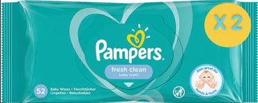4 х LINGETTES PAMPERS FRESH CLEAN 52 LINGETTES