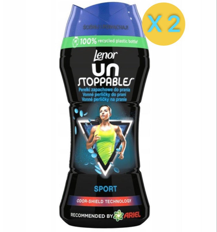 2 x LENOR PARFUM DE LINGE EN PERLES SPORT UNSTOPPABLES 210GR