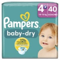 PAMPERS COUCHE BABY-DRY TAILLE 4+ (10-15KG) - 40 COUCHES