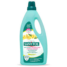NETTOYANT DESINFECTANT SANYTOL SOLS & SURFACES CITRON ET FEUILLES D'OLIVIER 1L - Blaiche