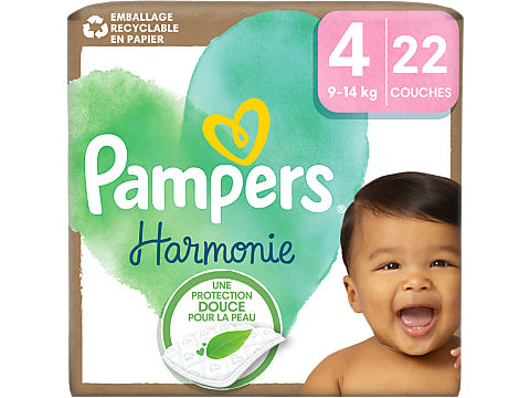 PAMPERS COUCHES BÉBÉ HARMONIE -TAILLE 4 - 36 COUCHES ( 9-14KG )