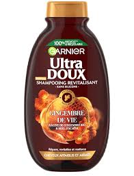 GARNIER ULTRA DOUX SHAMPOING REVITALISANT CHEVEUX ABÎMÉS GINGEMBRE DE VIE 250ML - Blaiche